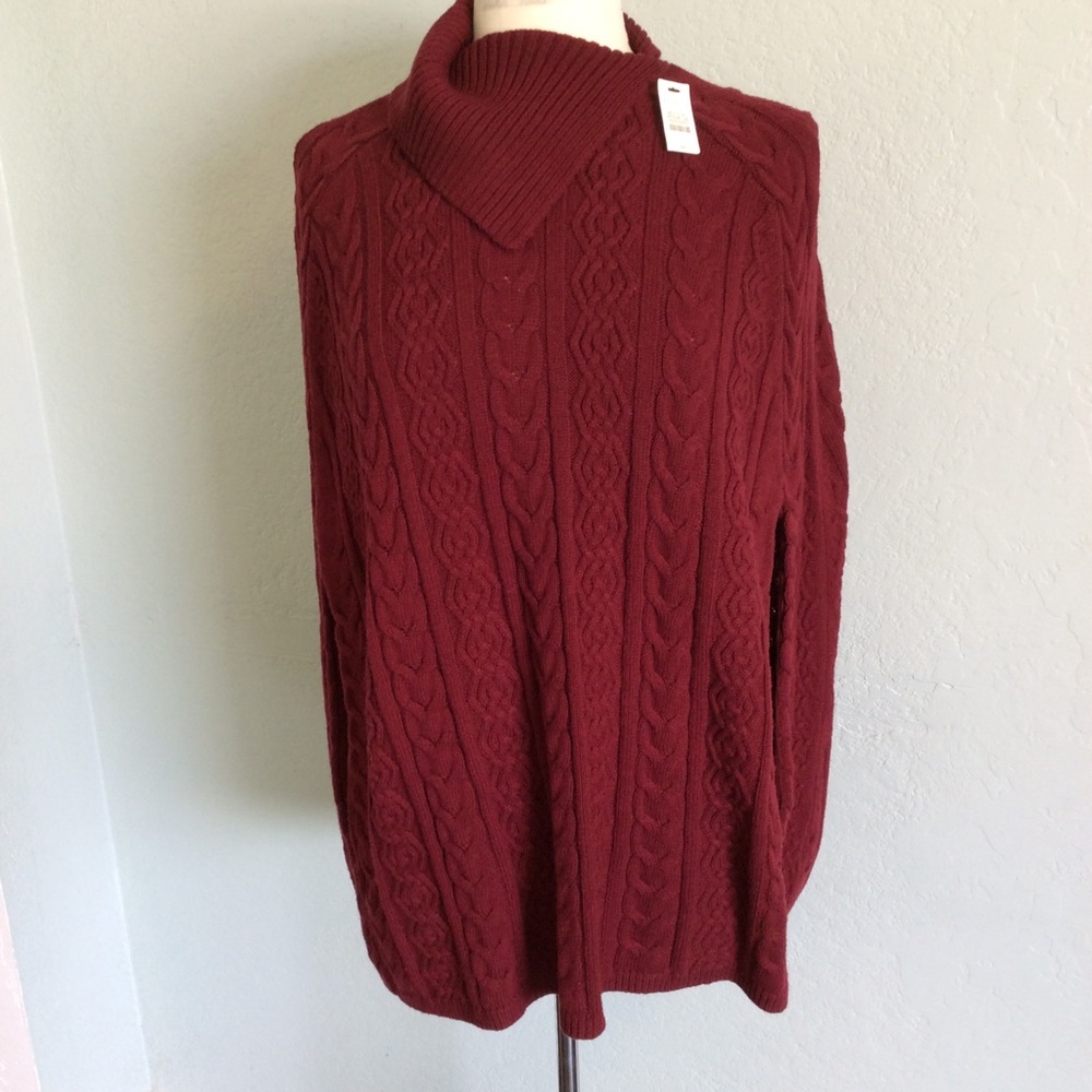 TALBOTS burgundy Cape Women’s Size M - Picture 2 of 6